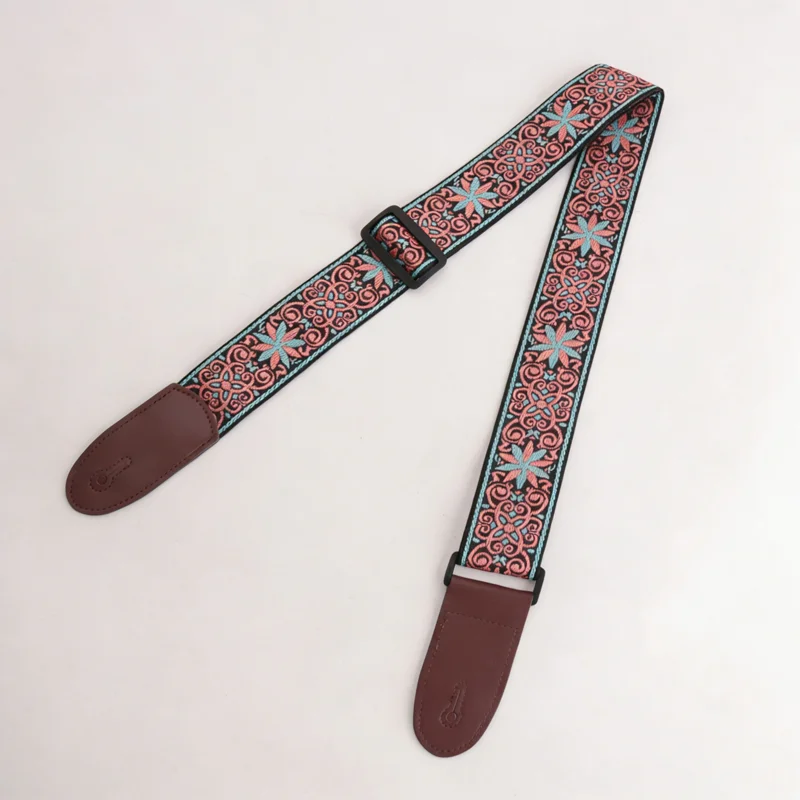 Modischer Gitarrengurt im Retro-Ethno-Stil, verstellbarer Lederriemen für Folk-Gitarre, E-Gitarre, Bass, Ukulele, Gitarrenzubehör – Detail 8