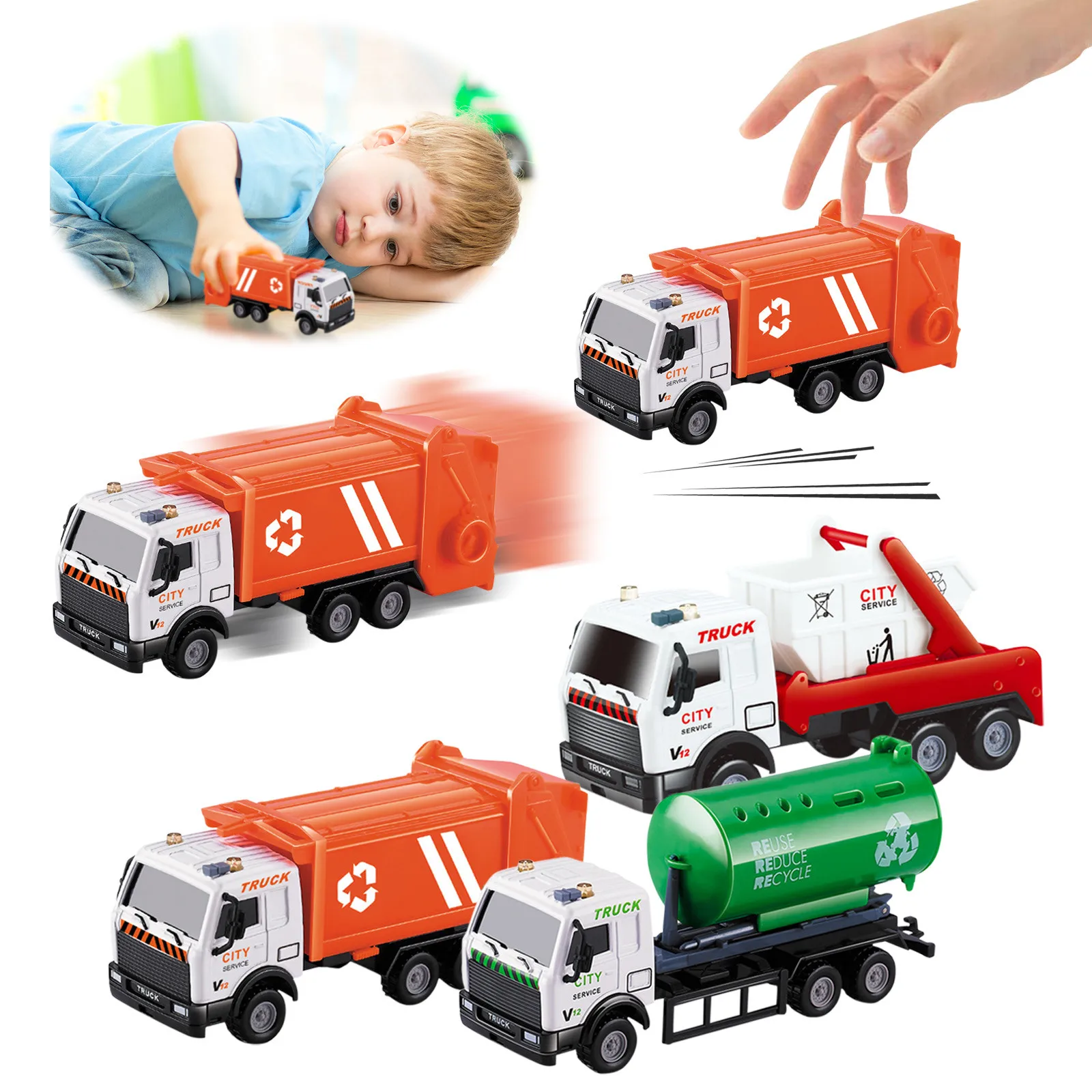 

1Pcs Simulation Garbage Truck Toy Car As Birthday Present Juguete Educational Clean Trash Car Kids Toys Gifts Free Shipping