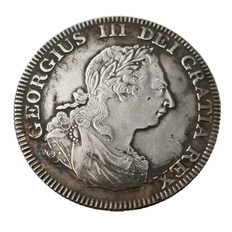 1808 Old English Silver Coin Class 5 Sail Warship Decoration Commemorative Old Coin Antique Silver Plated Craft Old Coin