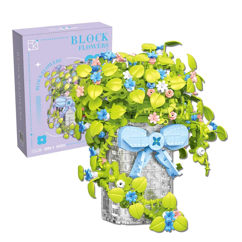 창의적인 벽걸이 벽돌, 영원한 꽃, Moc 빌딩 블록, 난초 작약, 트렌디 장난감, 조명 선물