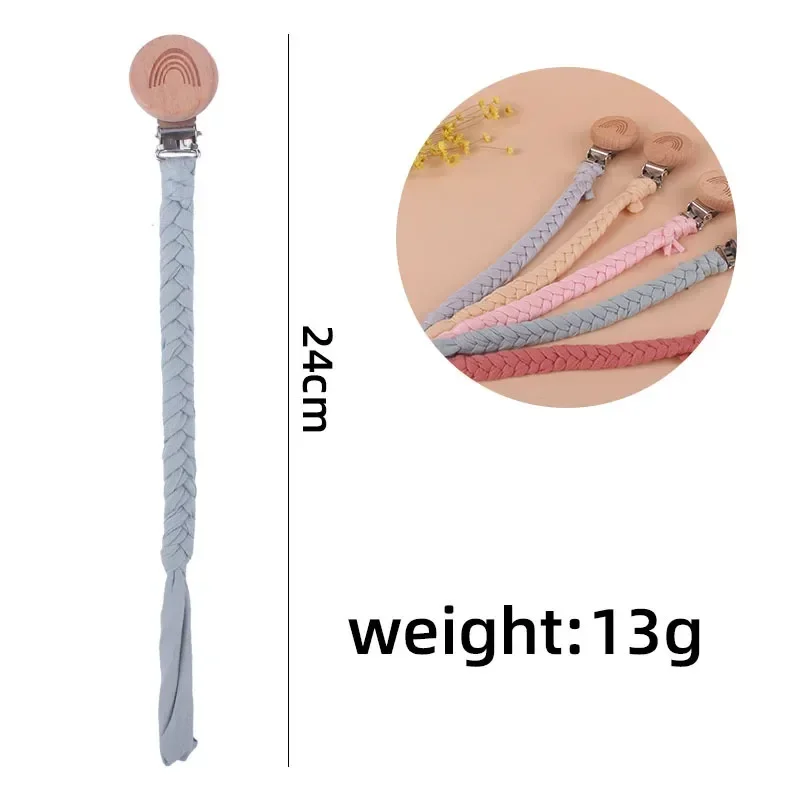 1Pc New Pacifier Clip Chian Holder Beech Wooden Clips Teether Toys for Baby Chew Rattles Mobiles Newborn Nursing Accssories Gift
