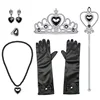 Children Halloween Party Accessories Girls Wednesday Wig Thing Hand Addams Stockings Kids Witch Hat Broom Girl Black Headband  2