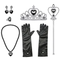 Children Halloween Party Accessories Girls Wednesday Wig Thing Hand Addams Stockings Kids Witch Hat Broom Girl Black Headband  2