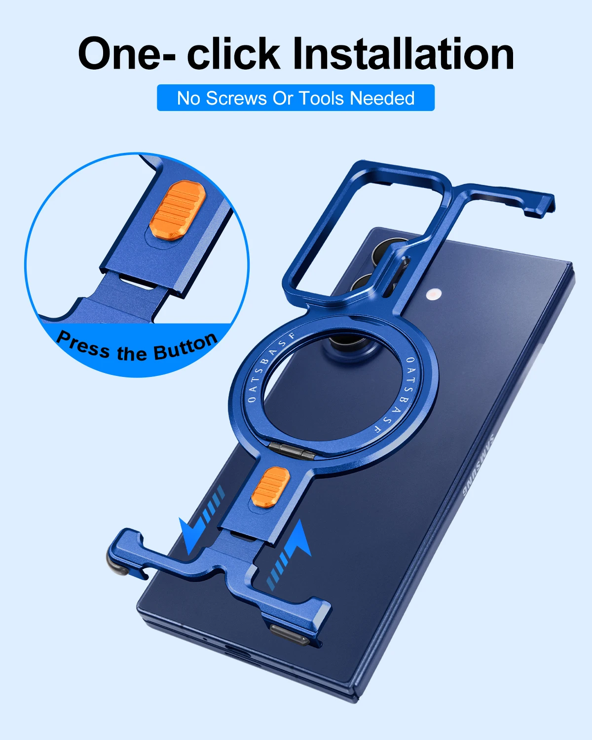 Eary for Samsung Galaxy Z Fold 7 Phone Case with 360°Rotating Ring Stand for Magsafe Wireless Charging Frameless Drop Protection