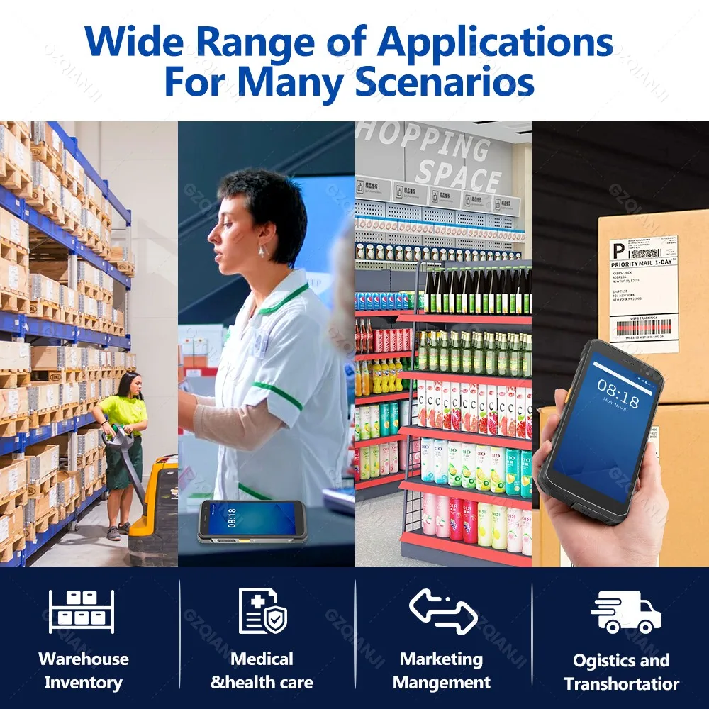 iData T1 Android 10 PDA 4G+64G Large Screen Smart Terminal Data Collctor 1D/2D Scanner Supports Play Store, J&T, Flash, Ninja