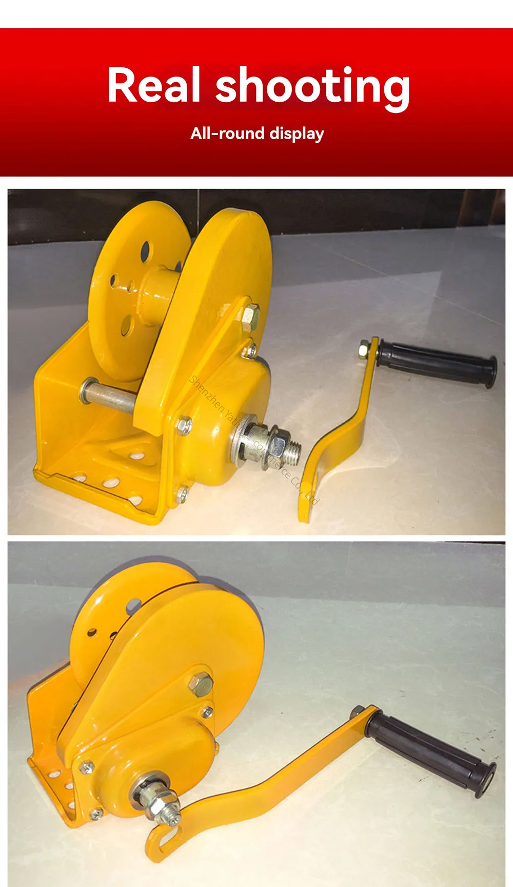 1800LB Portable Traction Hoist, Lifting Crane Hand Cranked Winch, Bidirectional