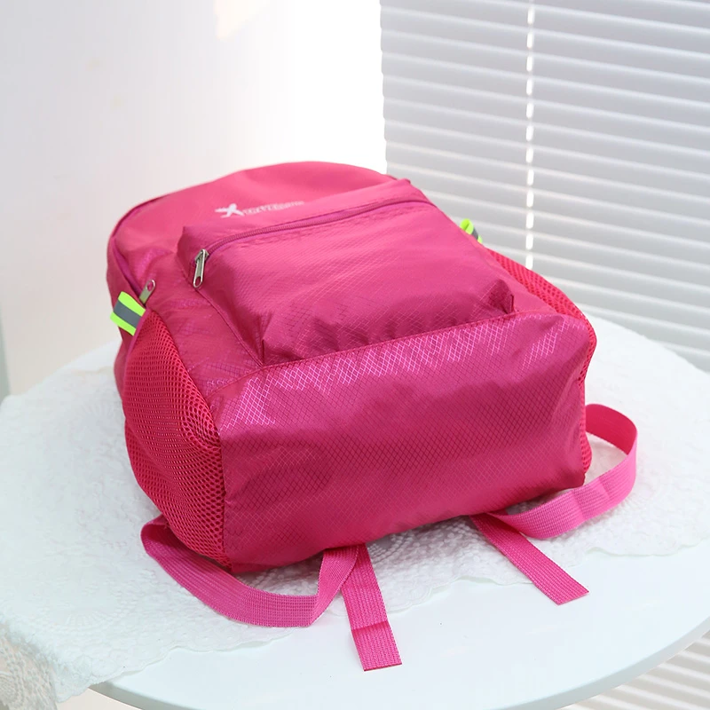 Lightweight folding backpack suitable for hiking, traveling, and outdoor adventures, adjustable shoulder straps, foldable