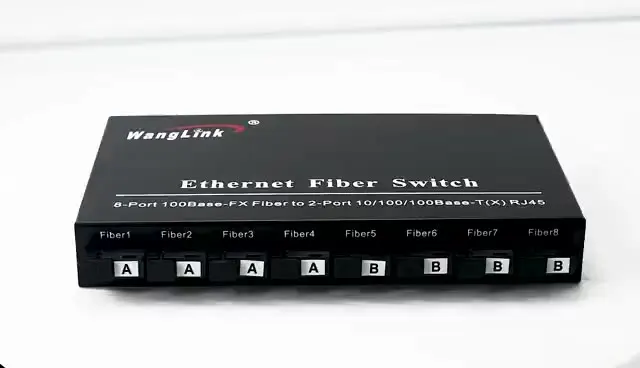 

Wanglink hotsale 8-Port 100Base-FX Fiber to 2-Port 10/100/1000Base-T(X) RJ45 Ethernet Switch