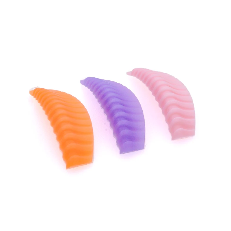 4쌍 재사용 가능 속눈썹 리프팅 실리콘 라미네이션 패드 세로 줄무늬 속눈썹 펌 롯드 3D 속눈썹 컬러 메이크업 도구