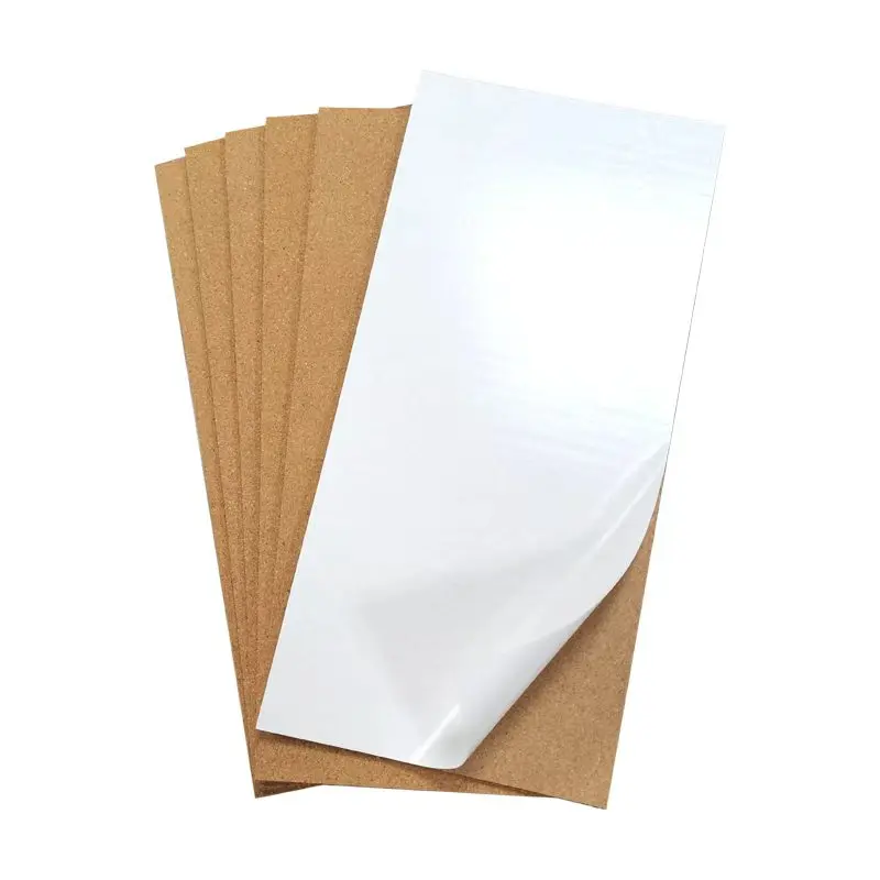 접착식 뒷면이 있는 코르크 게시판 2/4/6개, 17x8인치(43.18*20.32cm), (6mm) 0.236인치 두께의 자가 접착식 코르크 보드, 벽, 가정, 사무실 및 학교의 코르크 비전 보드, 게시판 장
