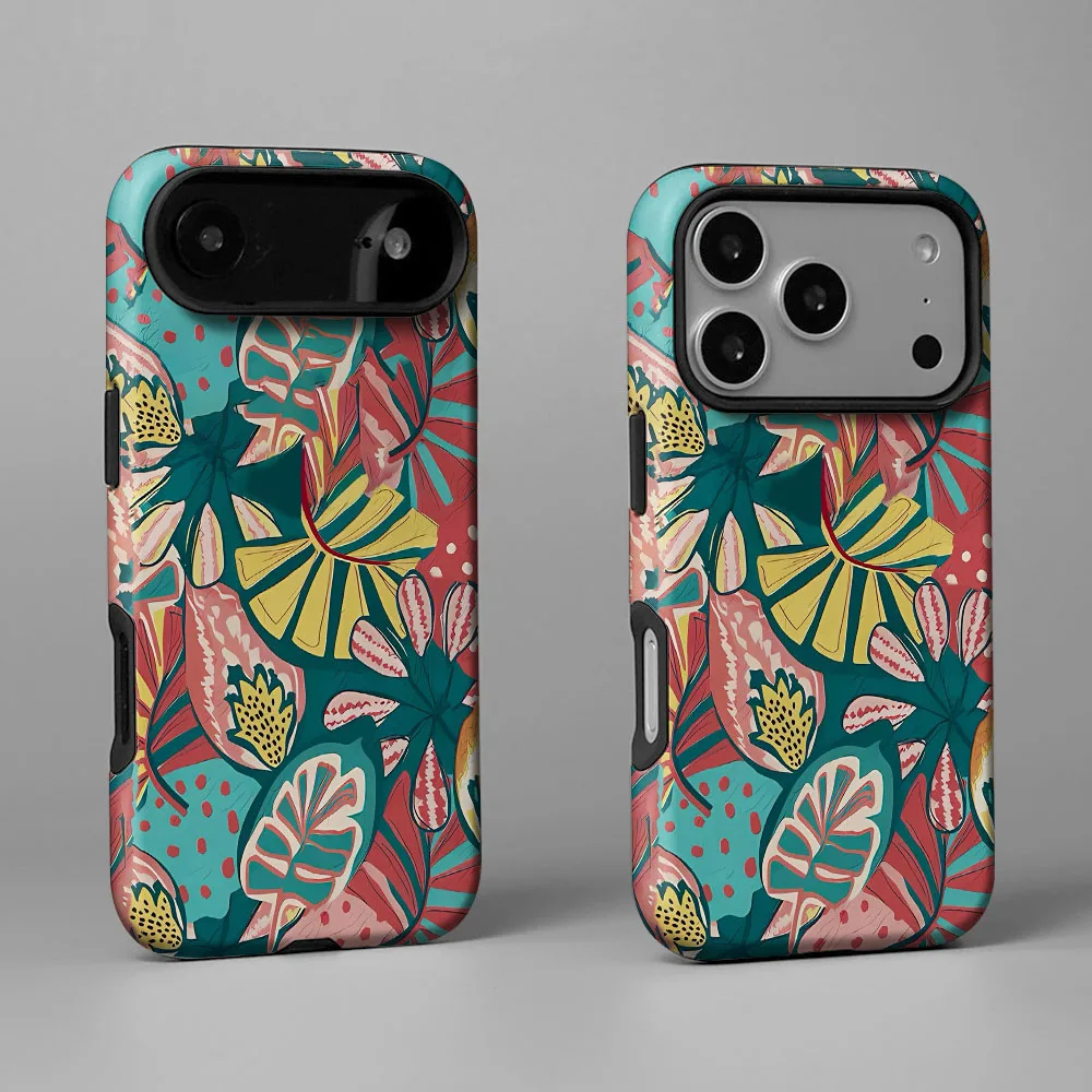 Colorful Plants Phone Case with 2-in-1 Film Shell