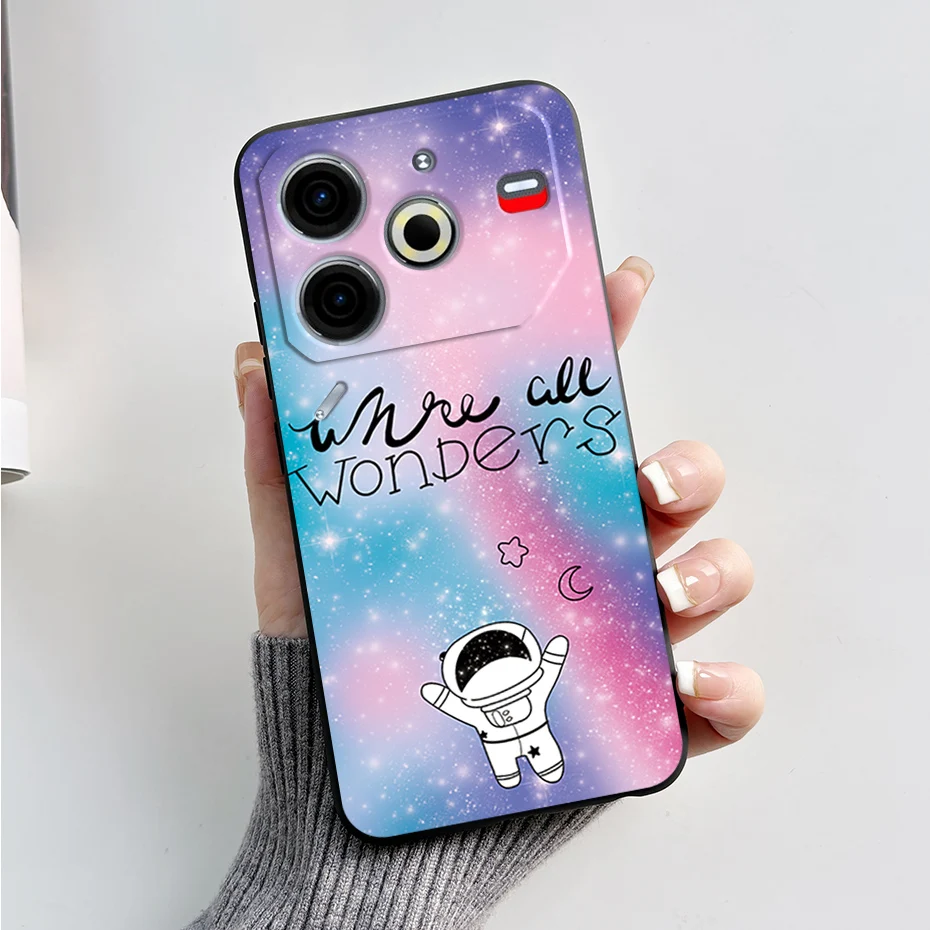 Luxury Marble Black Silicone Soft Phone Case - Elegant TPU Back Cover in 6.78