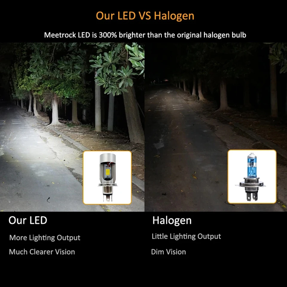 /   H4 LED   Ʈ Ba20d HS1 H6     , ȭƮ DRL ׼ 12V, 1 