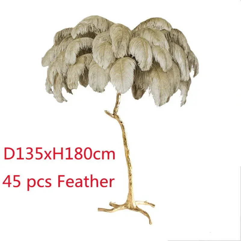 

Nordic Luxury Ostrich Feather LED Floor Lamp Gold Resin Corner Light Art Deco Floor Lamps for Living Room Standing Indoor Light