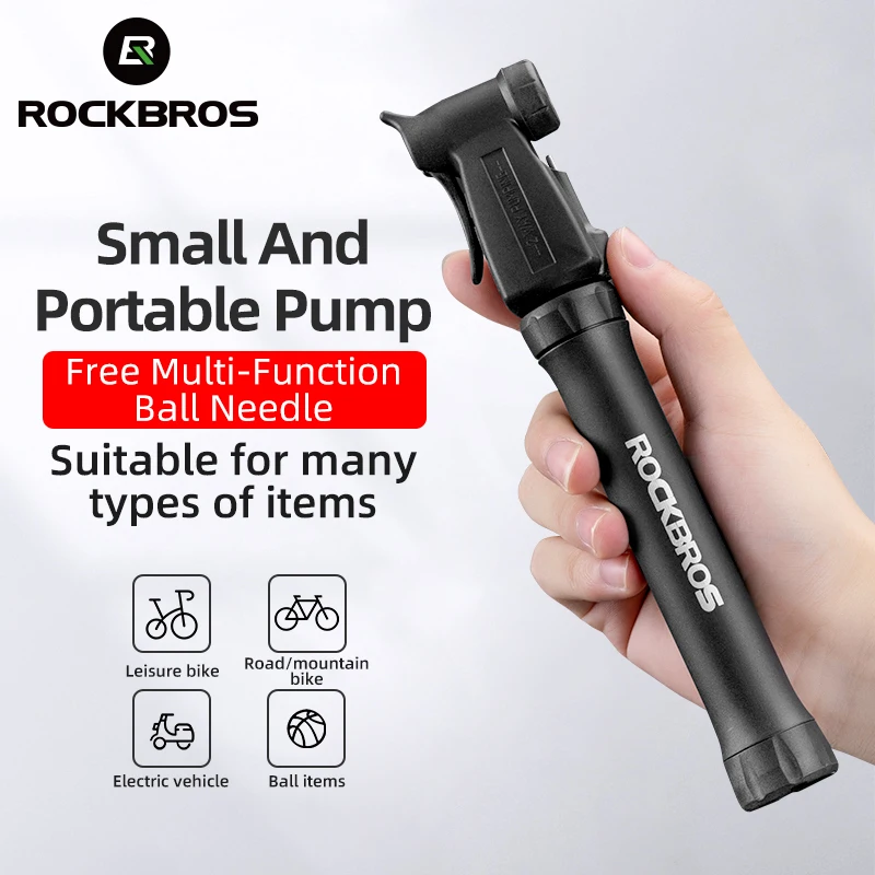 ROCKBROS 100PSI Bicycle Pump FV AV Gas Nozzle Bike MTB Road Mini Portable Air Inflator Stainless Alloy Cycling Accessories |