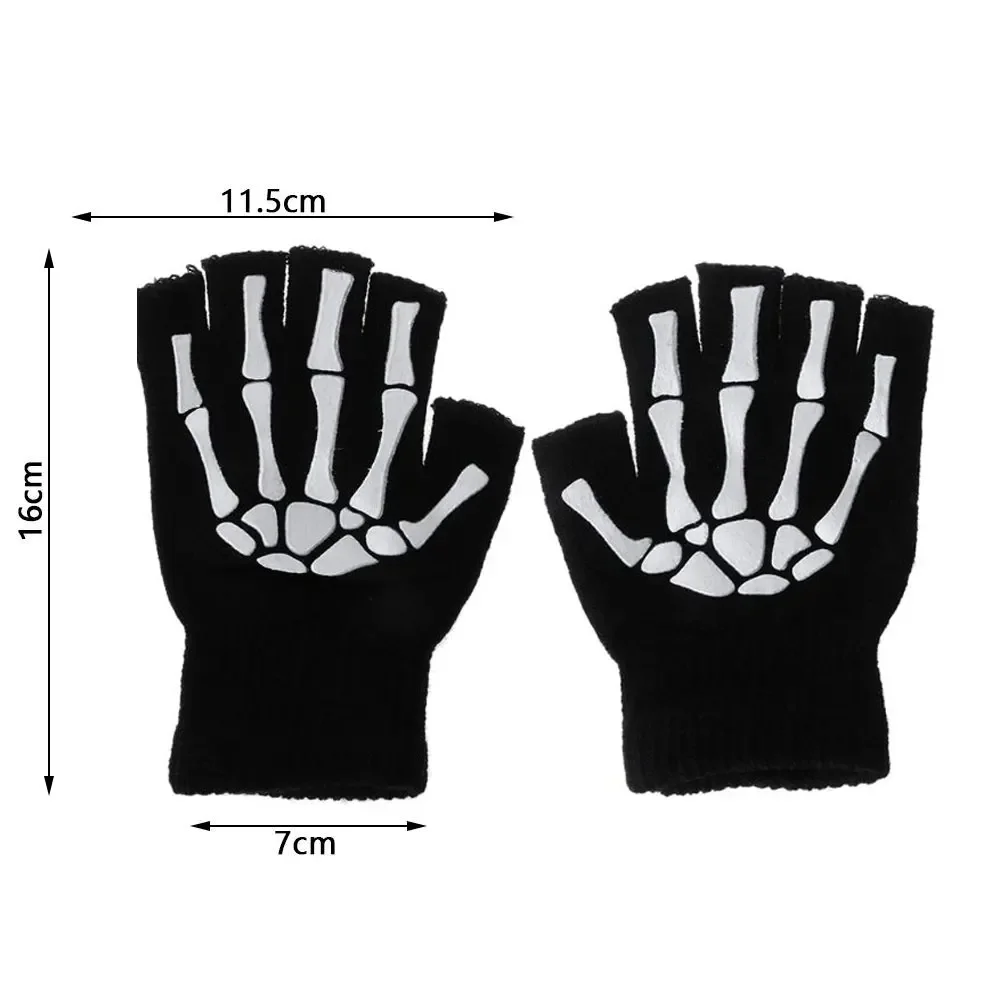Cycling Gloves Warm Knitting Half Finger Gloves for Adult Cycling Non-slip