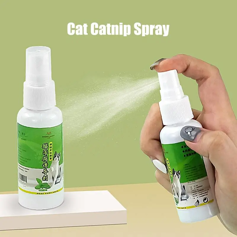 Cat Catnip Spray 50ml Healthy Ingredients Catnip Spray for Kittens Cats Attractant Easy To Use Safe for Pets Gifts Pets