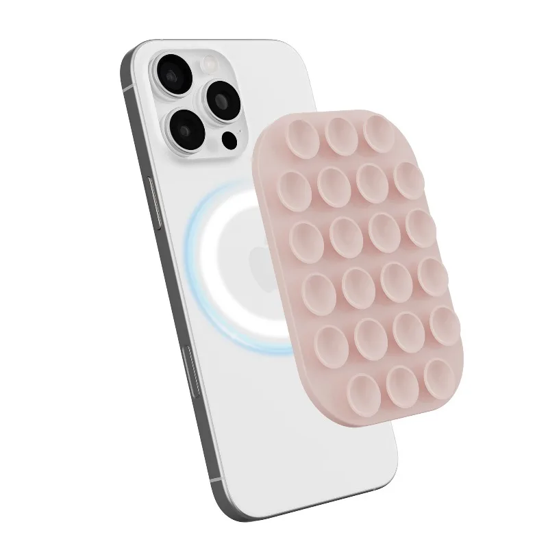 Magnetic Suction Cup Phone Mount with Removable Silicone Grip