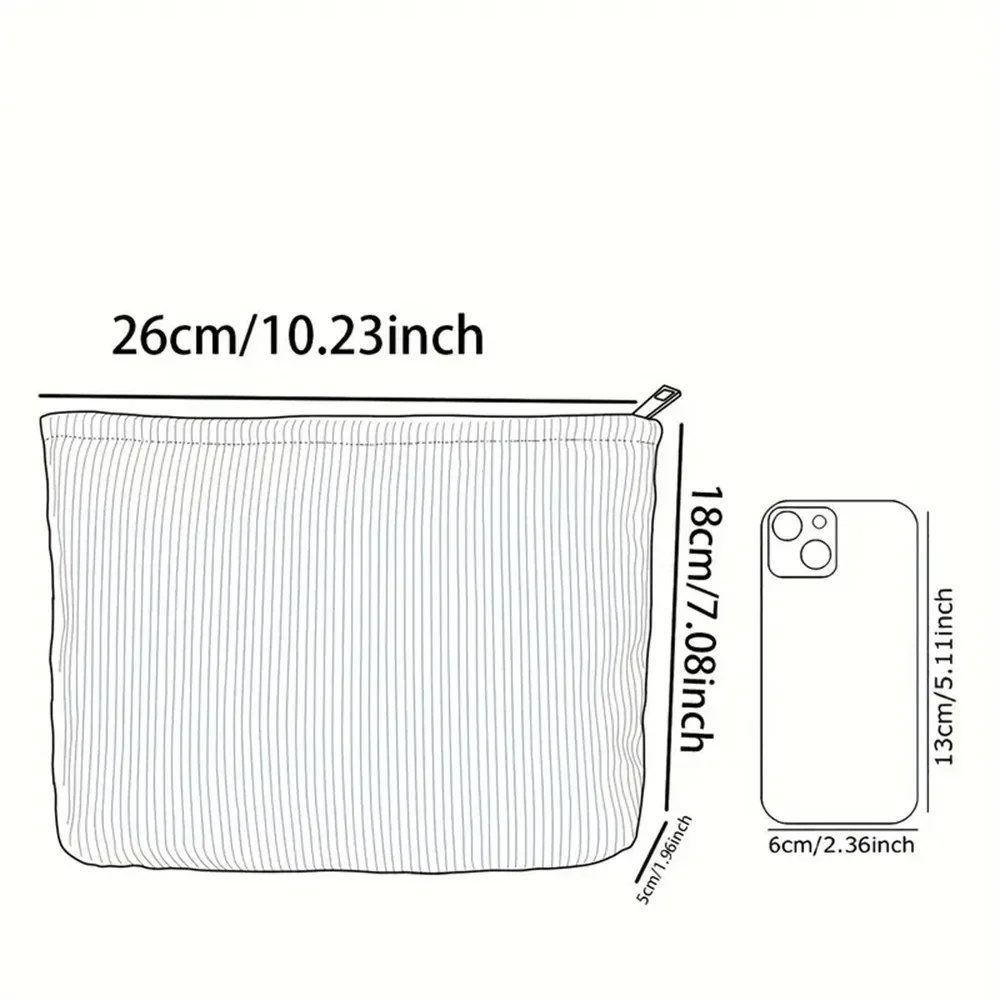 1PC Branch Bird Pattern Women's Makeup Bag Corduroy Cosmetic Storage Bag Portable Commuting Travel Lightweight Toiletry Bag