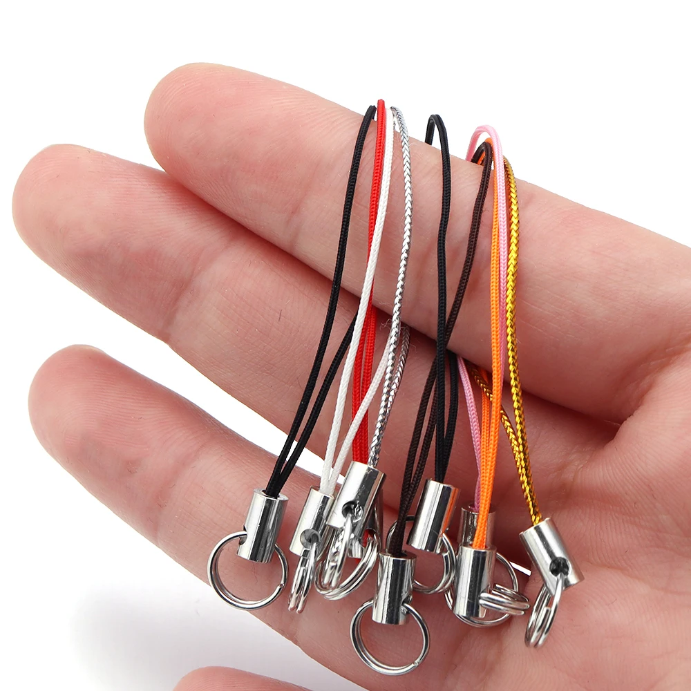 50pcs Durable Lanyard Rope with Jump Ring for DIY Keychain and Pendant Accessories