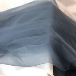Elegant Grey Silver Soft Tulle Fabric for Wedding and Home Décor Projects (Dark Blue Grey)