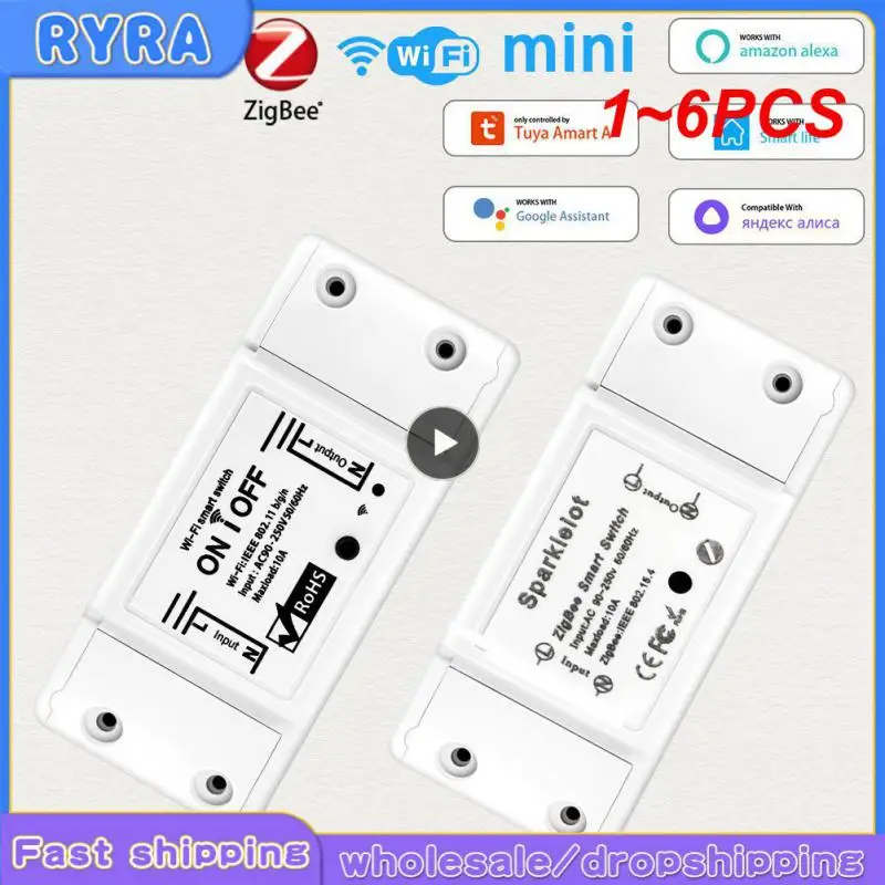 

1~6PCS For Homekit/Tuya Smart Led Lamp Switch interruptor Relay Switch Breaker wifi Remote Control For Echo/Alexa/