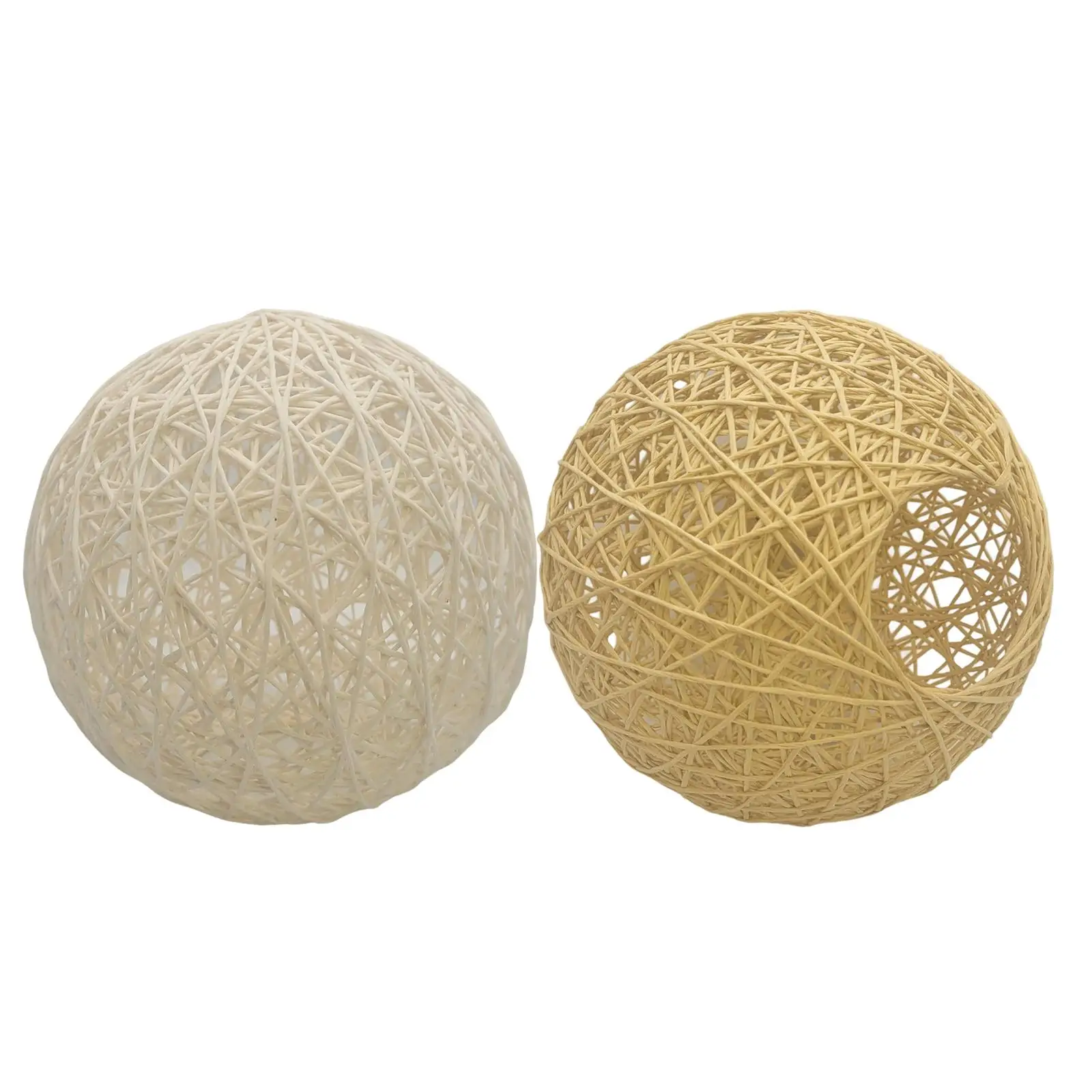 Woven Pendant Light Shade Lamp Cage Rattan Ball Lampshade for Farmer House 1
