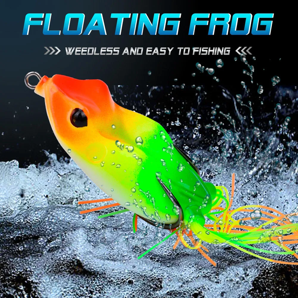 Topwater Frog Lures Bass Trout Fishing Lures Kit Set Prop Frog Soft Swimbait Esca Galleggiante Con Ganci Stinger 6.5Cm /16G