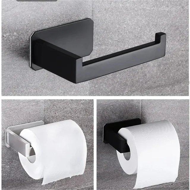 Porte-rouleau de papier en acier inoxydable 304, haute qualité, sans clous, distributeur de rouleaux de serviettes de cuisine, accessoires de salle de bains 1