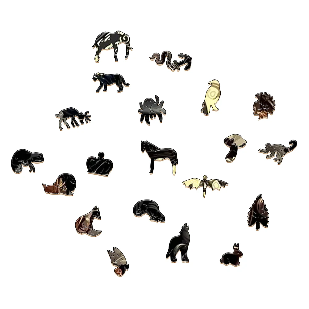 Mysterious Wooden Puzzle painted Black Cat Funny Toy Animal Wood Puzzles Smart Game Round Shaped Jigsaw Puzzle Best Gift For kid 3
