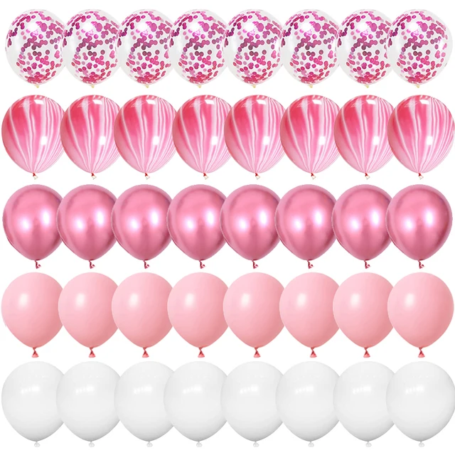 40 pièces 12 pouces or Rose confettis ballons en Latex joyeux anniversaire décorations de fête enfants adulte garçon fille bébé douche fournitures de mariage 4