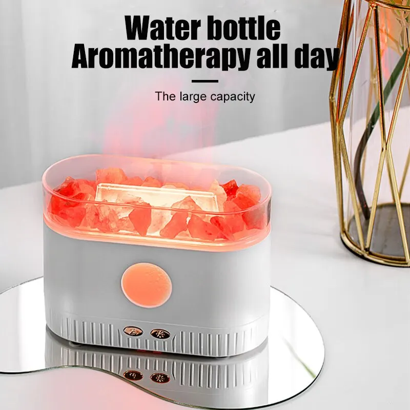 Natural Crystal Salt Flame Aromatic Oil Humidifier Multi-color Essential Oil, Air Diffuser and Flavoring Scent Family Bedroom