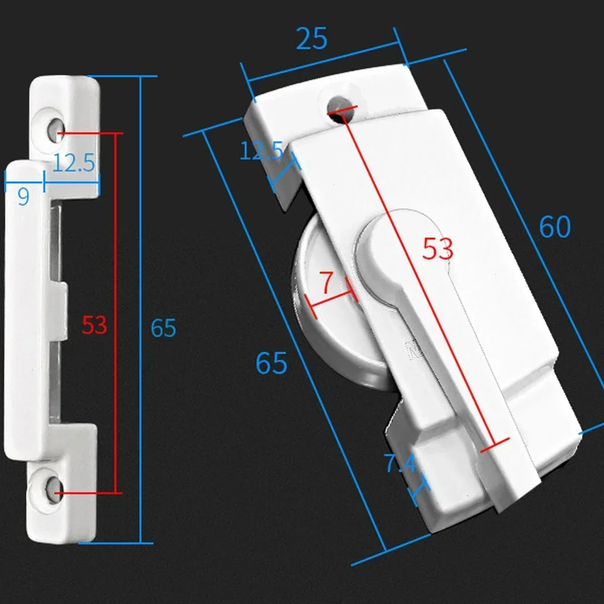 Zinc Alloy Sash Lock Sliding Casement Sash Vertical Slider Fitch Catch Lock 1PC door lock cylinder
