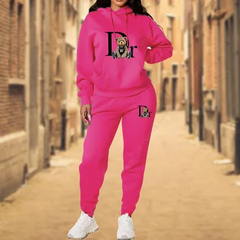 Women's TrackSuit Aesthetic Designer Clothes High quality Hoodies Sweatshirts Sweatpants 2 Piece Suit Sportwear Woman Pants Sets 1