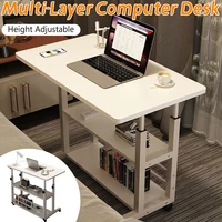 Multi-Layer Standing Desk Height Adjustable Wooden Computer Desk Workstation Work Table Bedside Table for Home Office 2
