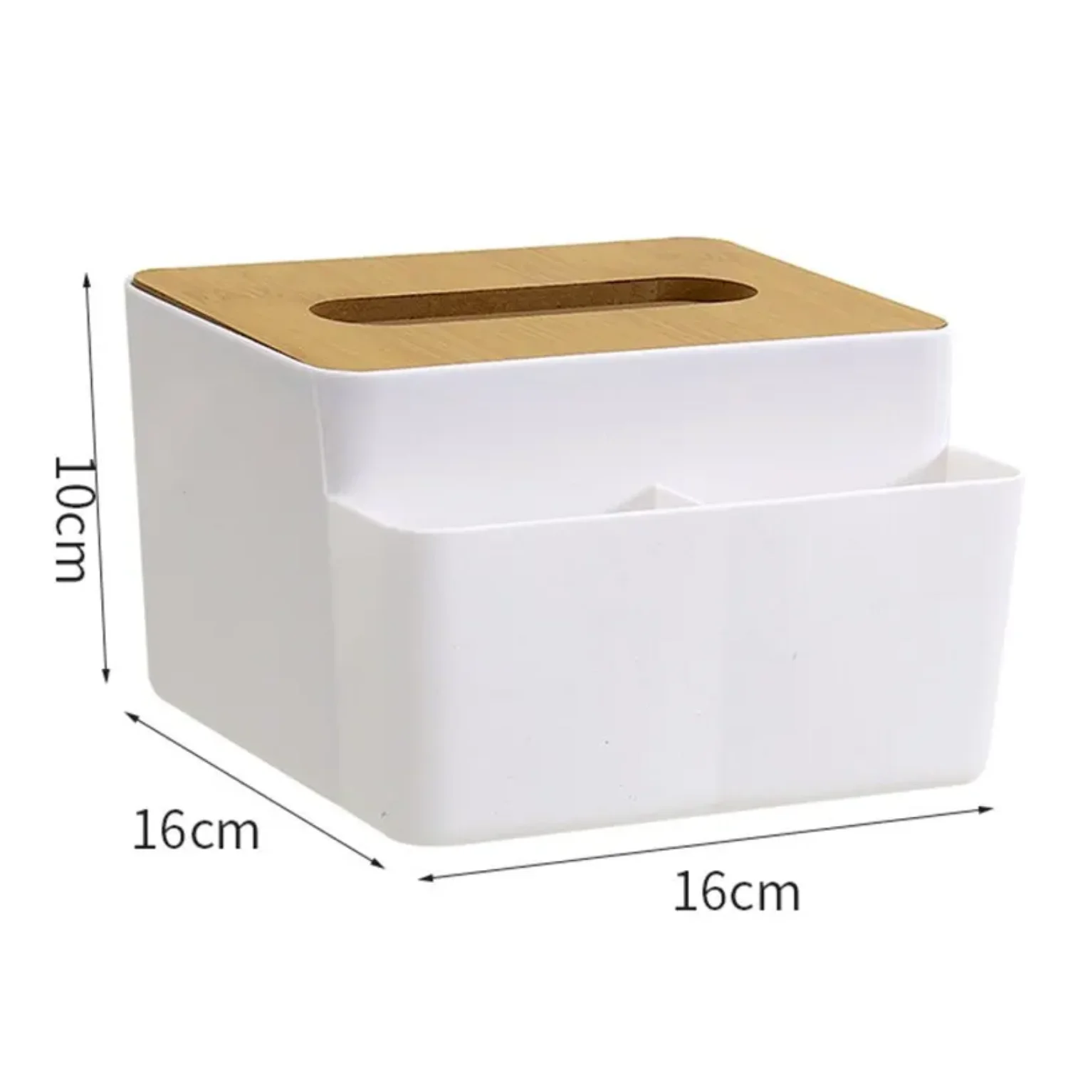Elegant, Practical and Divided White Tissue Box with Nordic Wood Grain INS Style  Dormitory and Bedroom, Small Item 6