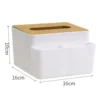 Elegant, Practical and Divided White Tissue Box with Nordic Wood Grain INS Style  Dormitory and Bedroom, Small Item 6