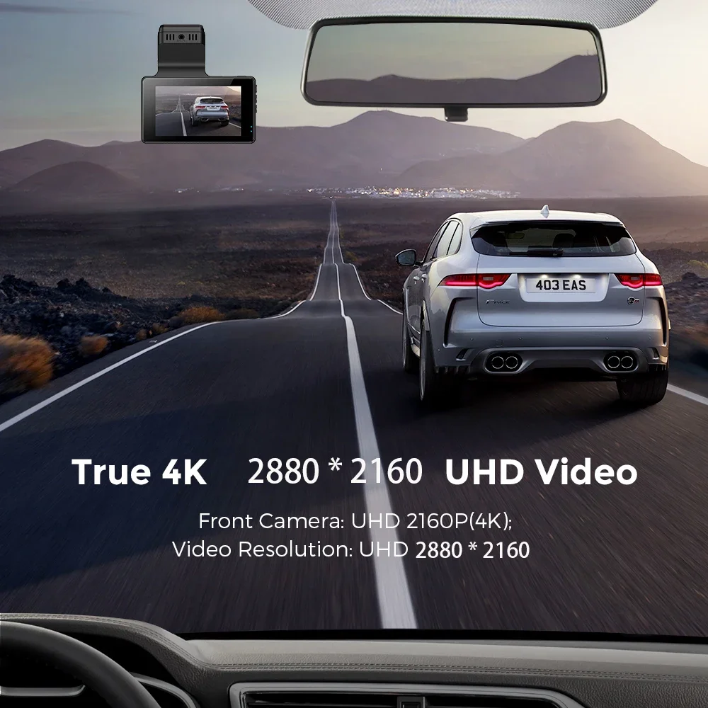AZDOME  ķ M63 Ʈ GPS 8MP ī޶, UHD 4K   , WDR  DVR  Ʈ , 24 ð  