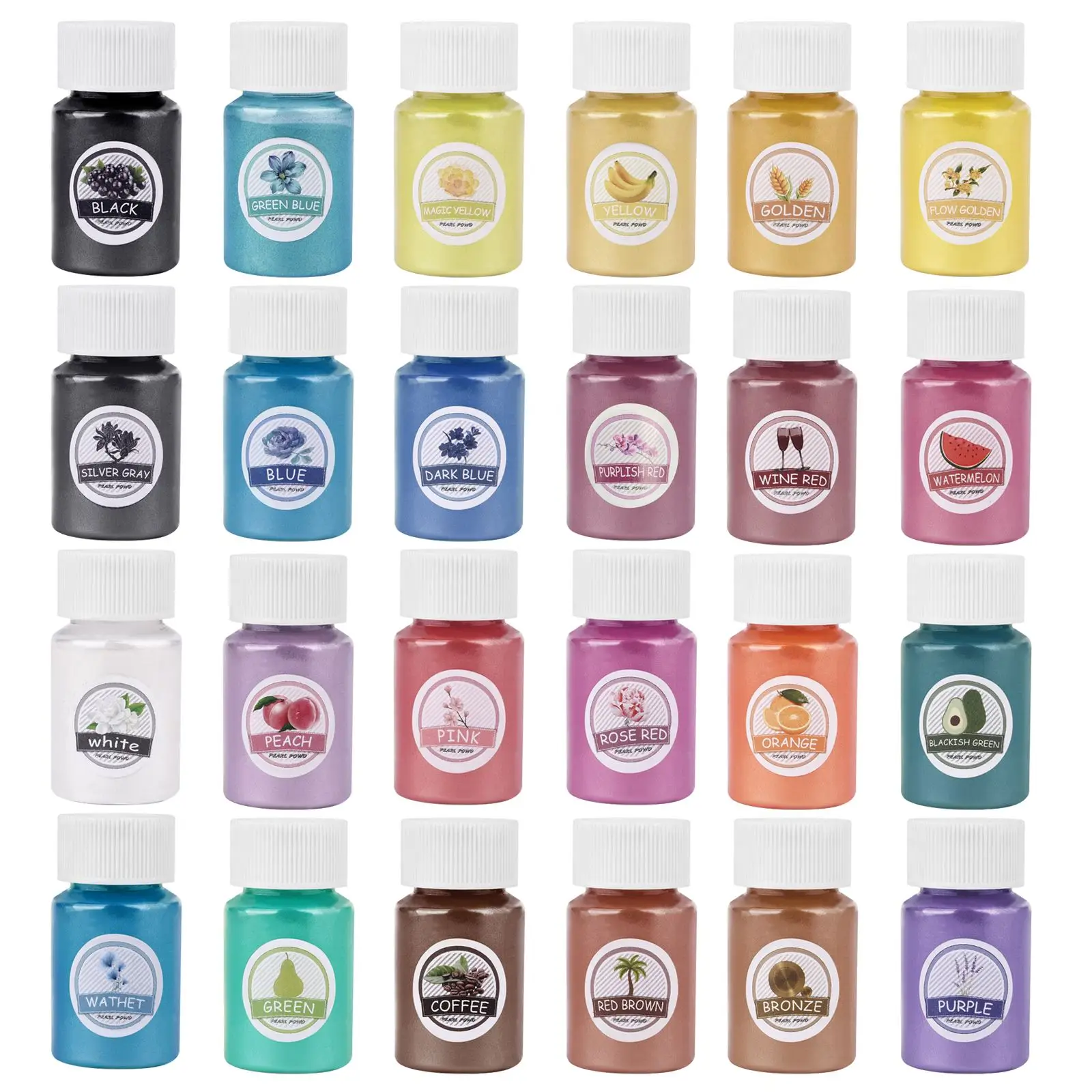 24 Color 20ml Pearlescent Mica Powder Epoxy Resin Dye Pearl Resin