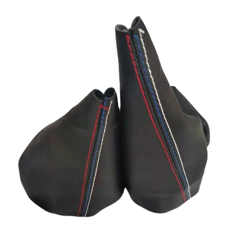 Car Shift Gear Stick Manual Handbrake Gaiter Shift Boot Black Leather