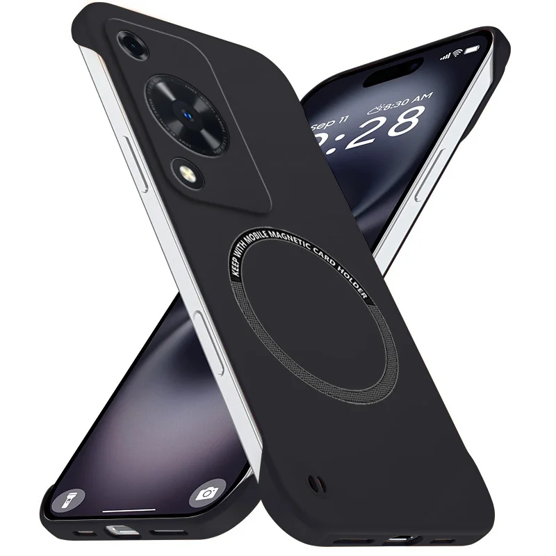 Magnetic Slim Frameless Phone Case - Matte Anti-Scratch Hard Cover, Shockproof Armor
