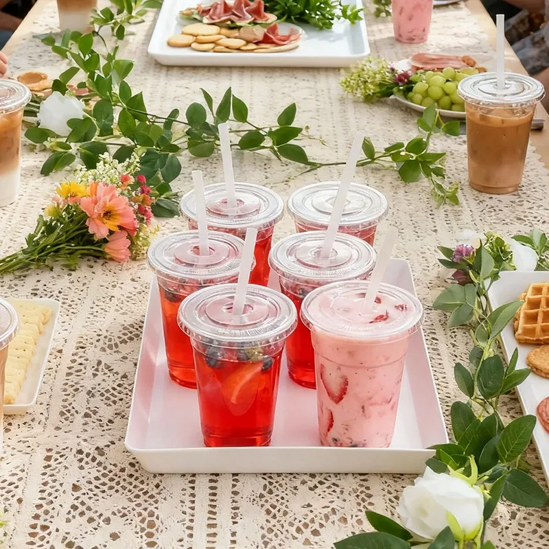 Transparent Straws Individually Packaged Disposable Straws Suitable Party Wedding Milk Juice Milkshake Coffee 100/200PCS