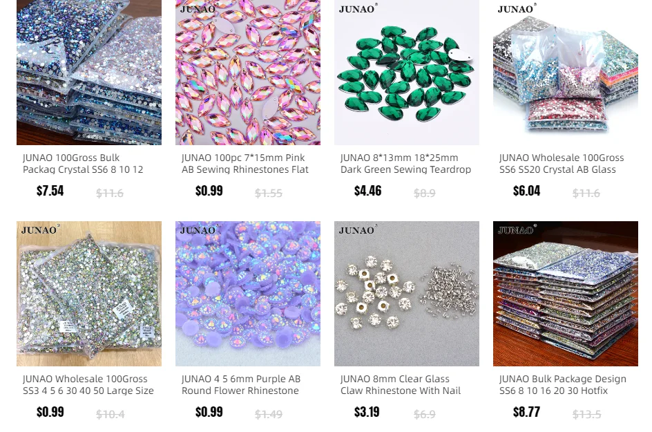 Description Picture 4 of itemJUNAO 4 5 6mm Wholesale Black Resin Rhinestones Flatback Crystals Strass Non Hotfix Stone Bulk Big Package For DIY Nails