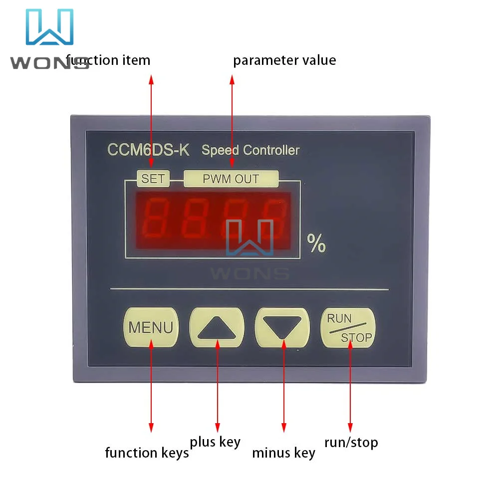 고출력 PWM DC 모터 속도 컨트롤러, DC 12V-80V, 디지털 디스플레이, CCM6DS-K 모터 속도 컨트롤러, 30A