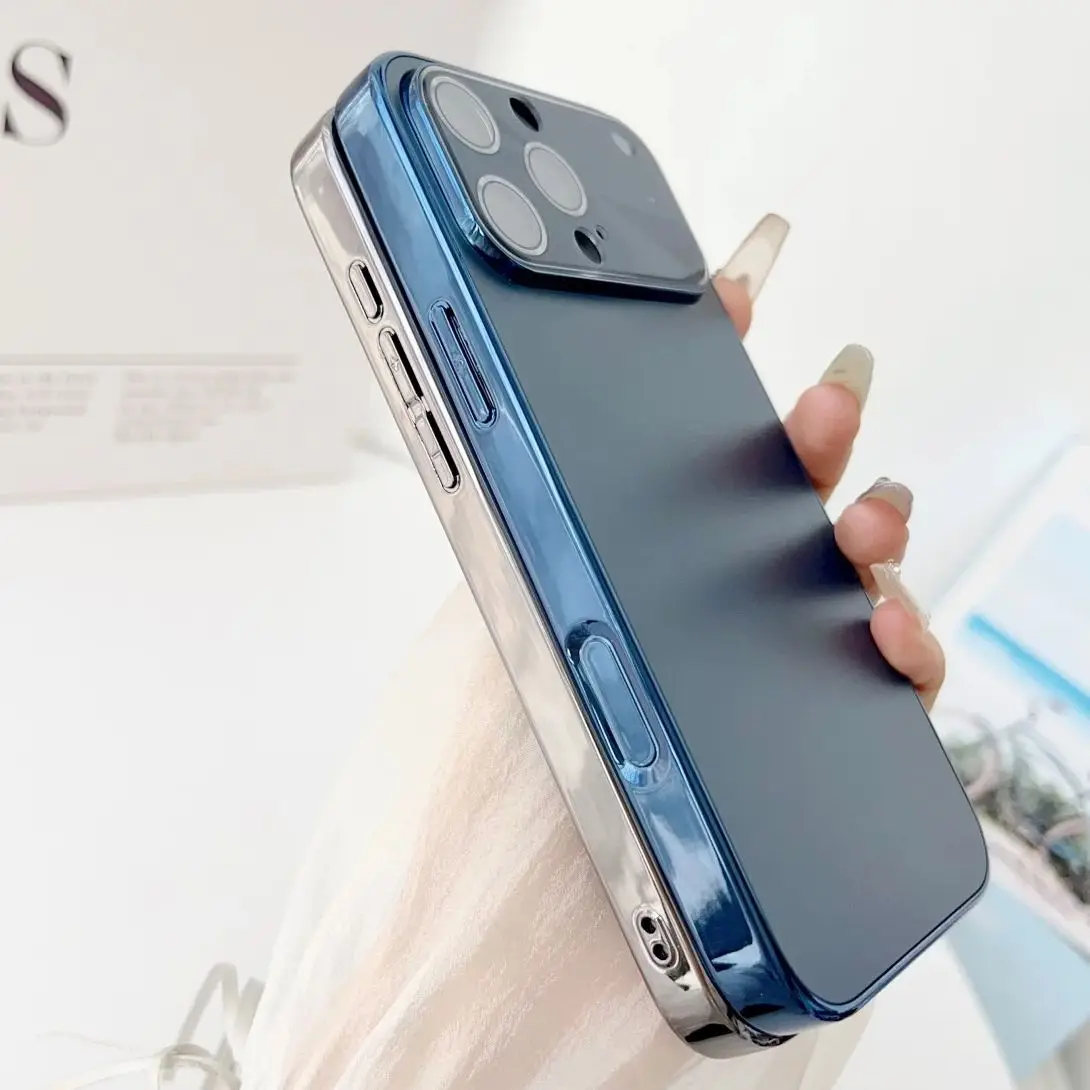 Premium Frosted Glass Camera Lens Protection Phone Case with Shockproof Design