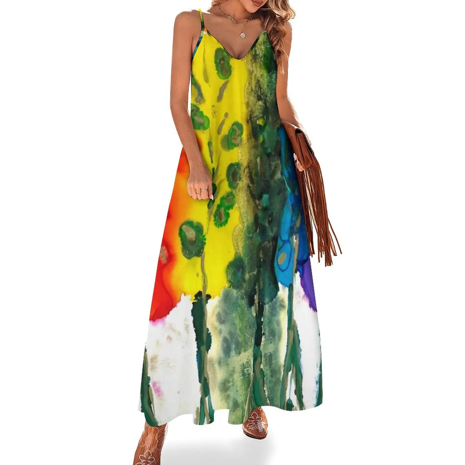 

Rainbow Trees Sleeveless Dress long dresses for women dress