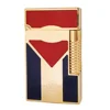 Cuban Gas Lighter Metal Lacquer Cuba Flag Cigarette Accessories Smoking Gadgets Men Collection Father Gifts 1