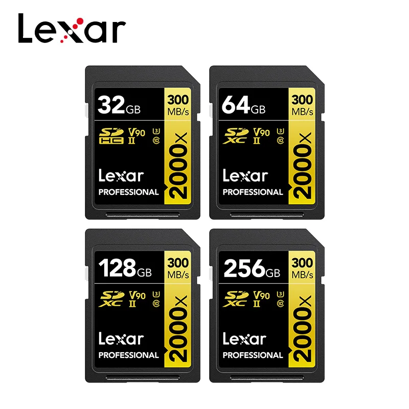 Lexar  SD ī, SDHC UHS-II U3 ޸ ī, 4K ī޶ SDXC V90, 300 MB/s, 2000x32GB, 64GB, 128GB, 256GB