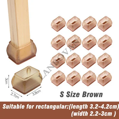 16pcs Enhanced Silicone Furniture Leg Protectors - Non-Slip Felt Pads