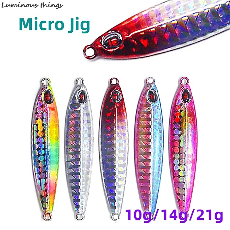7G/10G/14G/21G/ Laser Micro Jigging Lead 3D Eyes Metal Jig Slow Jigging/Traina Cucchiaio Di Metallo Esca Da Pesca